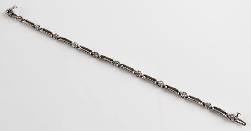 14 Karat White Gold and Diamond Straight Line Style (1 of 1)