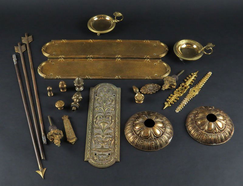 Lot of Miscellaneous Brass Items Including Door Plates. (1 of 1)