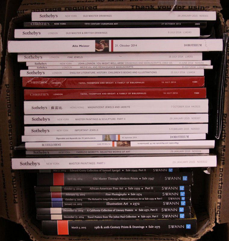 Box of Sotheby's, Christies and Swanns Auction (1 of 1)