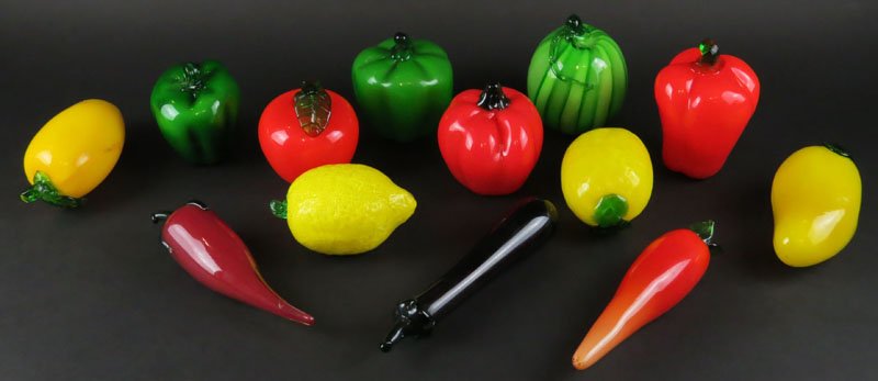 Box Lot of Assorted Fruit and Vegetable Glassware. (1 of 1)