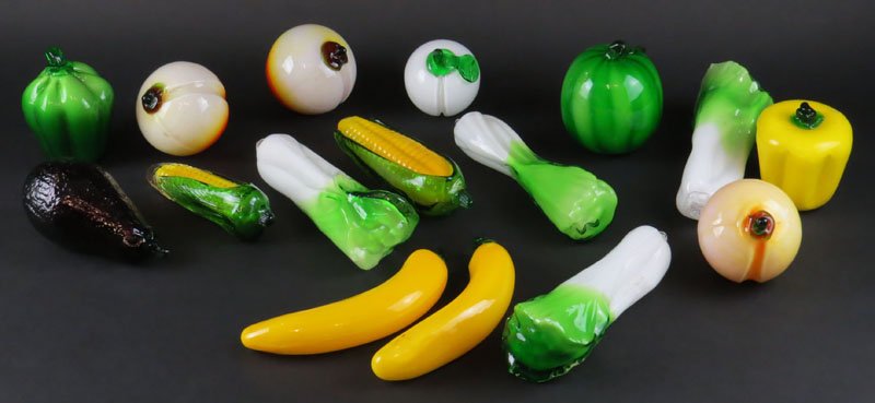 Box Lot of Assorted Fruit and Vegetable Glassware. (1 of 1)
