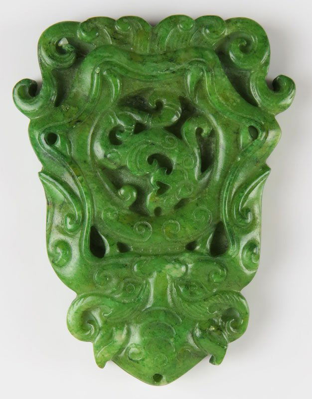 20th Century Chinese Jadeite Like Chilung Plaque. (1 of 1)