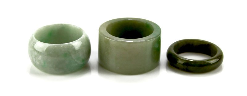 Collection of Three (3) Onyx Hardstone Rings. Good (1 of 1)