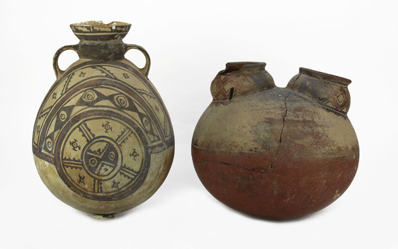 Two (2) Antique South American Ceramic Pots. Chips, (1 of 1)