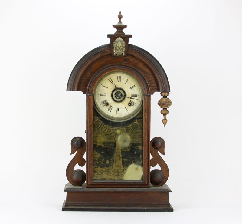 Antique 1898 Ansonia Savoy Wooden Shelf Clock. (1 of 1)