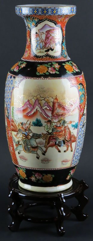Large Modern Chinese Made Porcelain Vase. Partially Sig (1 of 1)