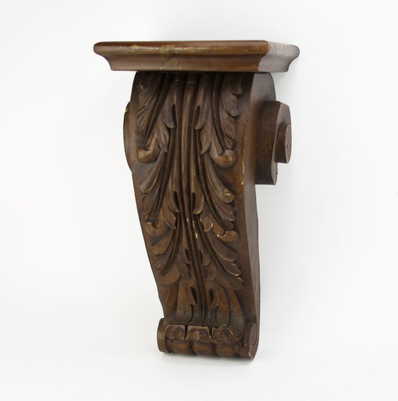Large and Thick Wooden Scroll Design Wall Shelf Column. (1 of 1)