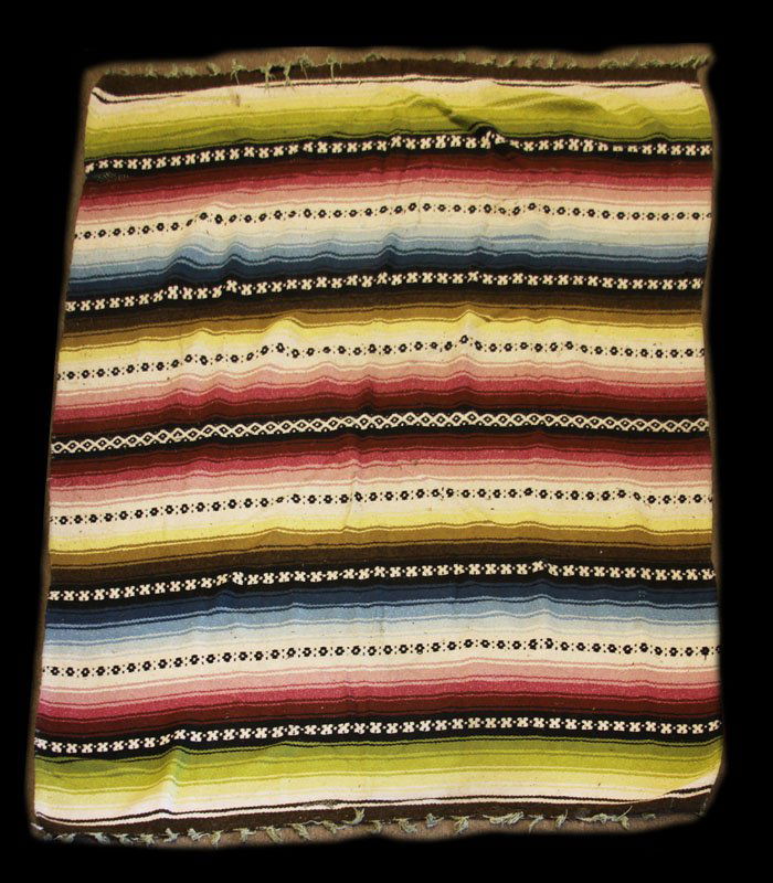 Mexican Style Blanket. Unsigned. Staining or else Good (1 of 1)