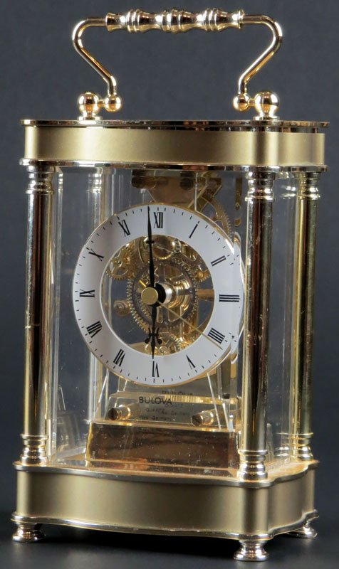 Bulova Quartz Carriage Clock. Signed. Good Condition. (1 of 1)