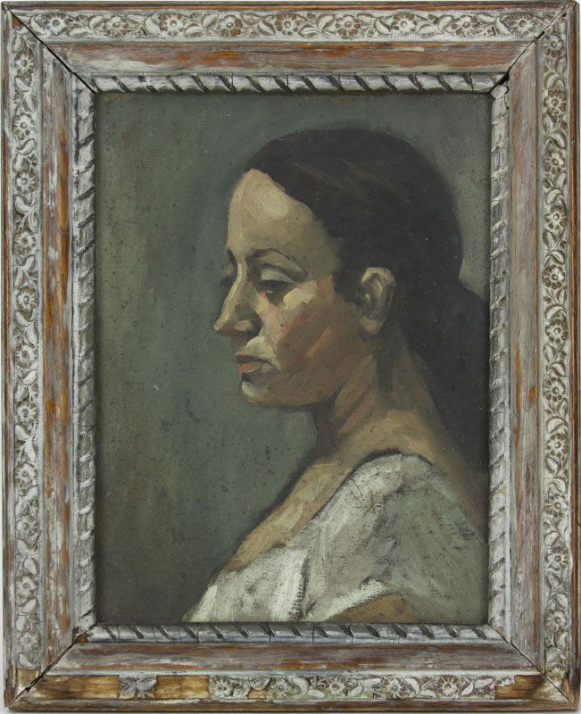 style of: Robert Brackman American-Russian (1898-1980): style of: Robert Brackman American-Russian (1898-1980) Oil on Canvas "Portrait of a Lady" Good Condition. Frame Measures 15-3/4 Inches by 12-3/4 Inches. Shipping $40.00