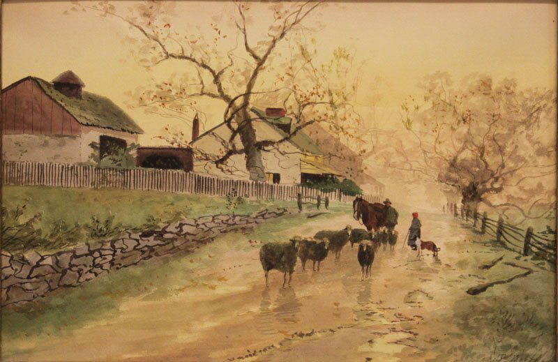 Peter Moran American (1841-1914) Watercolor On Paper (1 of 1)