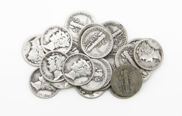Twenty-Five (25) Circa 1910-1930s Mercury U.S. Silver (1 of 1)