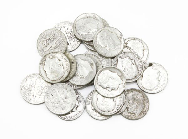 Twenty-Five (25) Circa 1950s Roosevelt U.S. Silver (1 of 1)