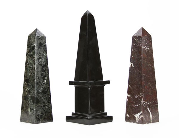 Three (3) Large Vintage Marble Obelisks. Good (1 of 1)