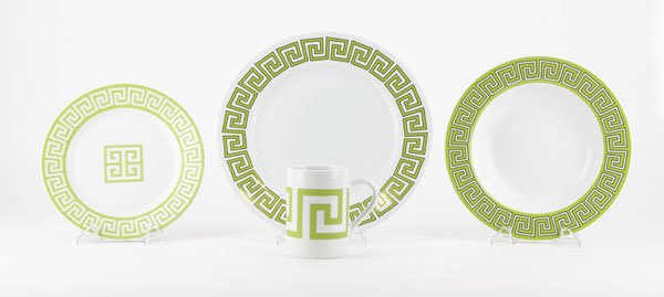 Box Lot of Jonathan Adler Dish Set in the "Greek Key" (1 of 1)
