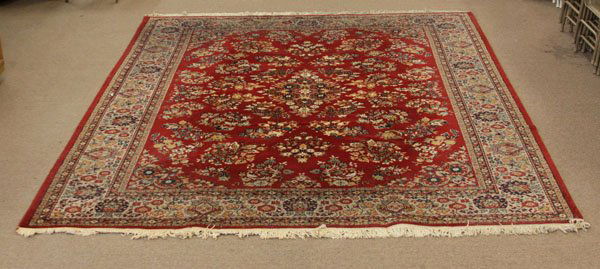 Large Machine Made Red Floral Decorated Area Rug. Needs (1 of 1)