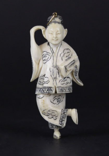 Antique Japanese Carved Netsuke Figure "Laying Down" (1 of 1)