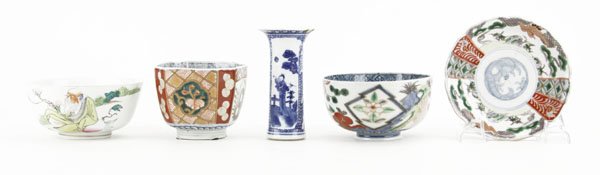 Box Lot of Oriental Porcelain Pcs. Includes Imari Bowls (1 of 1)