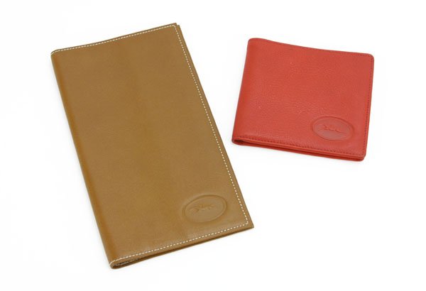 Two (2) Longchamp Paris Leather Wallets. Emblem Stamp (1 of 2)