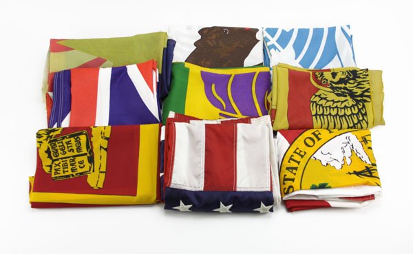 Lot of Ten (10) Country and State Flags. Includes (1 of 1)