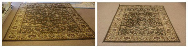 Two (2) Machine Made Brown Floral Decorated Area Rugs. (1 of 1)