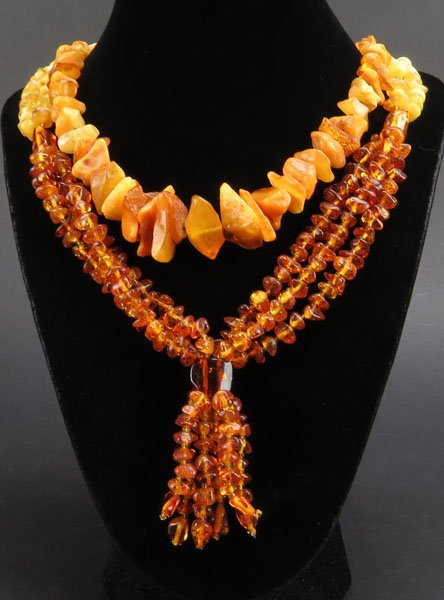 Lot of Two (2) Russian Amber Necklaces. Good Condition. (1 of 1)
