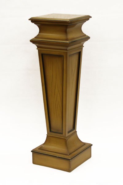 Mid-Century Blonde Wood Baker Style Pedestal. Painted (1 of 1)