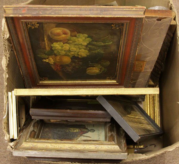 Box Lot of Assorted Framed Art Pieces. Mixed Lot of Pri (1 of 1)