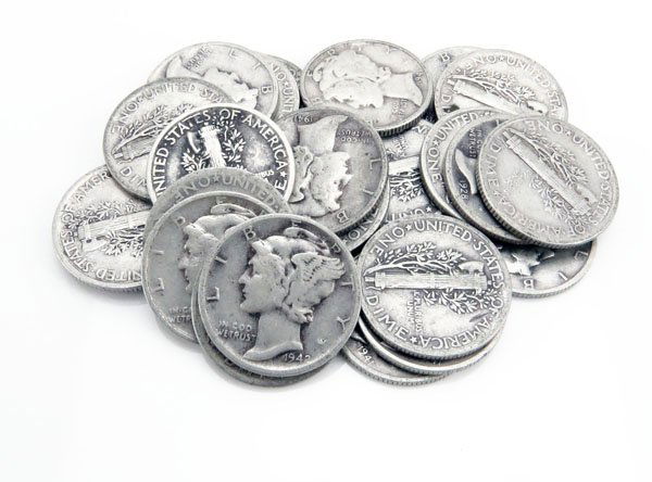 Lot of Twenty-Five (25)  U.S. Mercury Silver Dimes From (1 of 1)