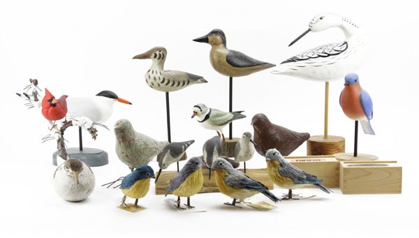 Box Lot of Assorted Bird Figures. Includes Wooden Birds (1 of 1)
