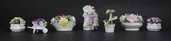 Collection of Assorted Porcelain Flower Figures. (1 of 1)