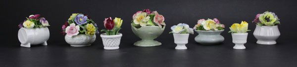 Collection of Assorted Porcelain Flower Figures. (1 of 1)