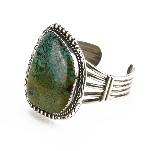 Sterling Silver Navajo Cuff Bracelet with Huge (1 of 1)