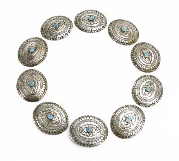 Vintage Sterling Silver Old Pawn Turquoise Inlaid (1 of 1)