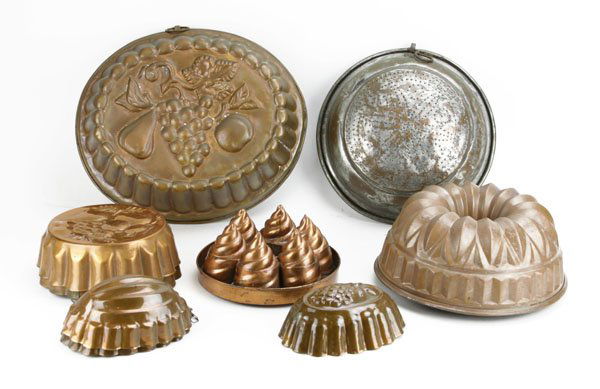 Box Lot of Assorted Copper Molds.  Some Wear from Use, (1 of 1)