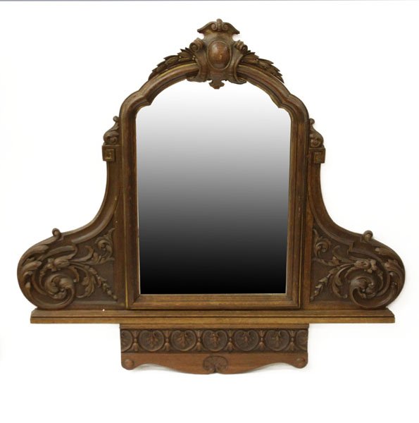 Antique Carved Oak Framed Mirror. (1 of 1)