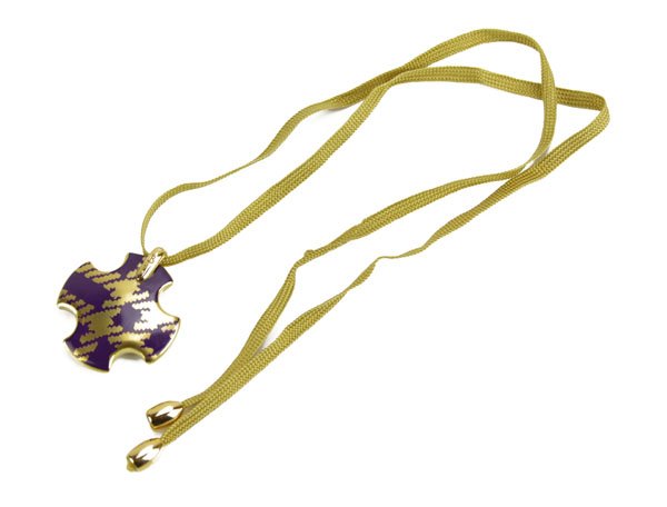 Bernardaud Multi-Colored Enamel Pendant on Cord i: Bernardaud Multi-Colored Enamel Pendant on Cord in Original Box. Good Condition. Measures Approx. 1-1/2" Squared. Shipping $15.00