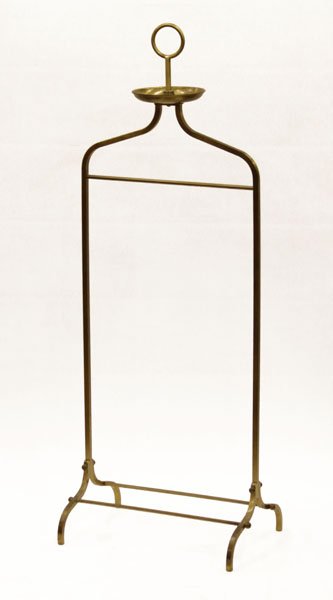 Vintage Brass Standing Valet. Minor Wear to Finish or (1 of 1)