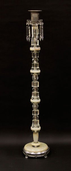 Mid-Century Crystal and Alabaster Floor Lamp with (1 of 1)