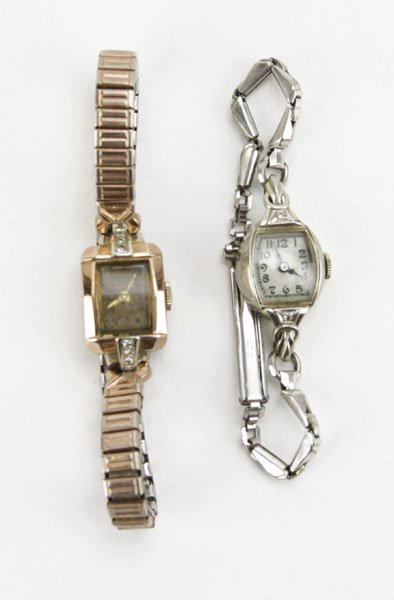Lot of Two (2) Vintage Ladies Nurses watches with 14 Ka (1 of 1)