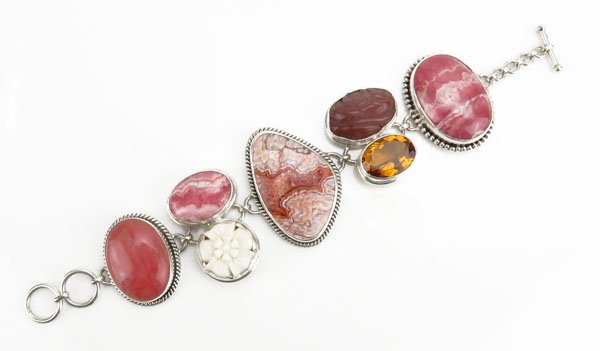 Sterling Silver Semi-Precious and Gemstone Bracelet. (1 of 1)