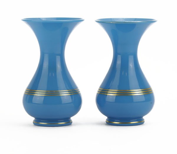 Pair of Bristol Glass Vases. Good Condition. Measures (1 of 1)