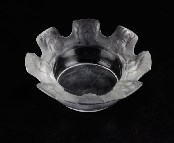 Lalique France Crystal "St. Nicolas" Ash Tray. Signed. (1 of 1)