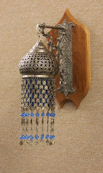 Persian Silver Plated Lantern with Hanging Tassels Moun (1 of 1)