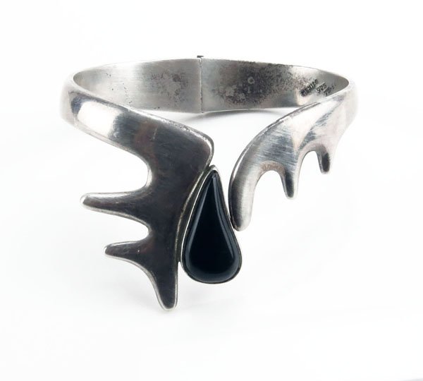 Mexican Sterling Silver Art Nouveau Style Cuff (1 of 1)