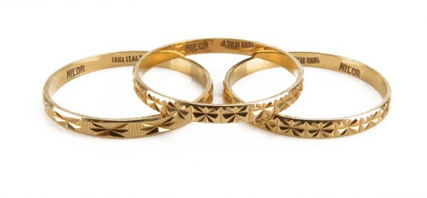 Lot of Three (3) Milor 18 Karat Yellow Gold Matching Ri (1 of 1)