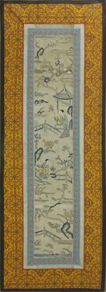 Antique Framed Asian Silk Tapestry. Some Age Fading to (1 of 1)