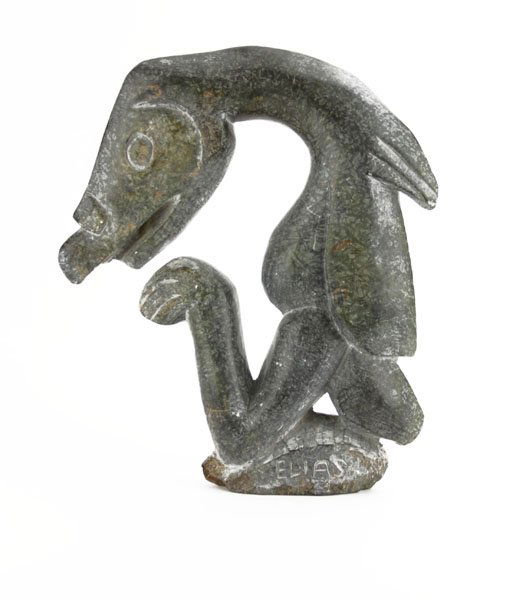 Large Inuit Art Soap Stone Sculpture Signed Elias. Good (1 of 1)