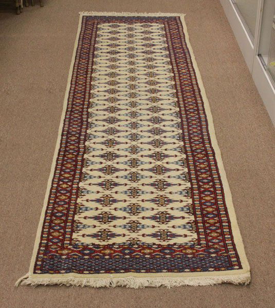 Vintage Colorful Machine Made Runner. Spotting, Dirty, (1 of 1)