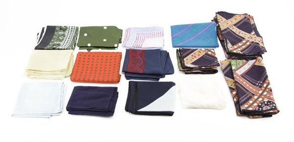Assorted Silk and Cotton Handkerchiefs. Some with: Assorted Silk and Cotton Handkerchiefs. Some with Stains or else Good Condition. Shipping $20.00